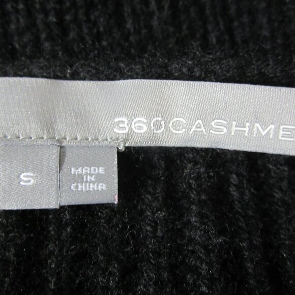 360 Cashmere Women Small Black LS RibbedKnit Boat Neck Pullover Sweater Classic - Picture 3 of 7